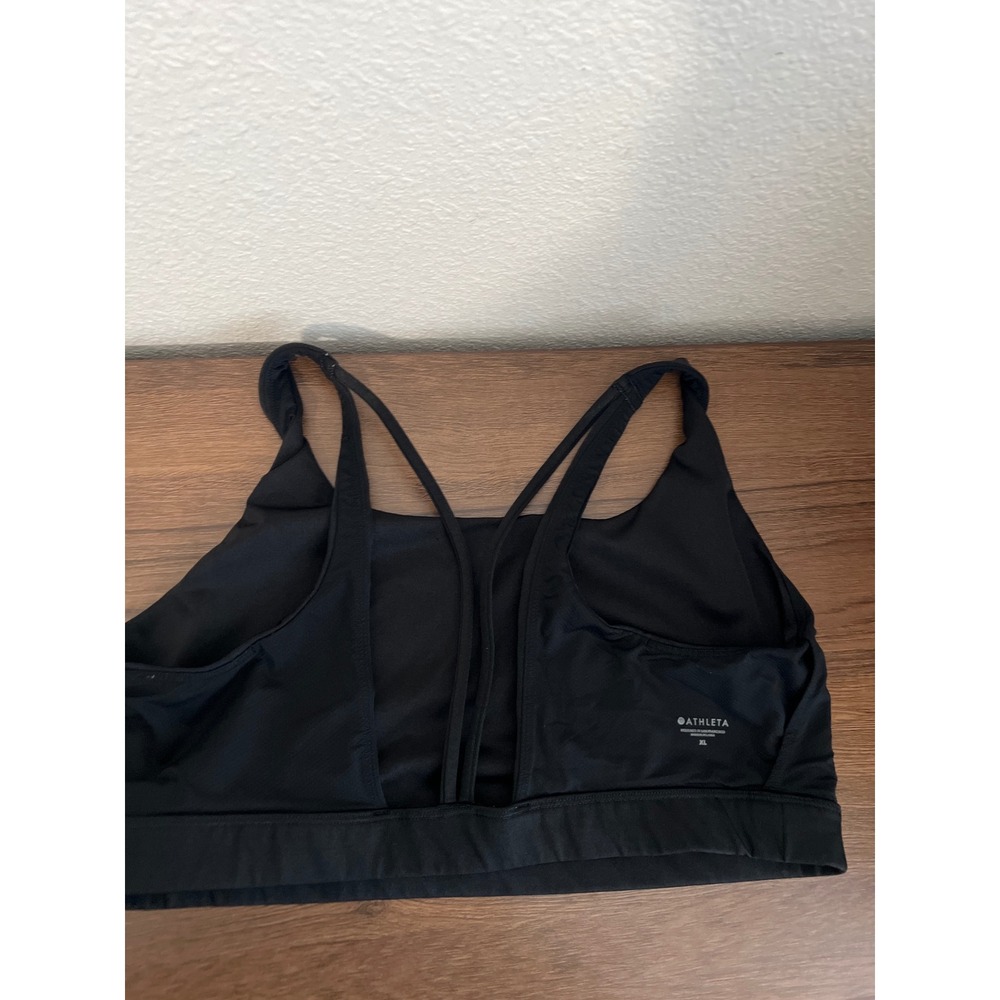 Athleta Women Black Square Neck Multi-Strap Sports Bra XL Activewear - Picture 8 of 8